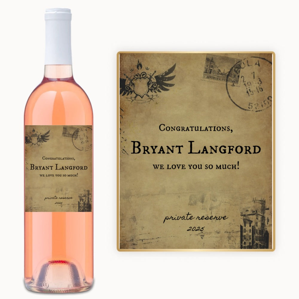 Vintage Postcard – Custom Label Wine