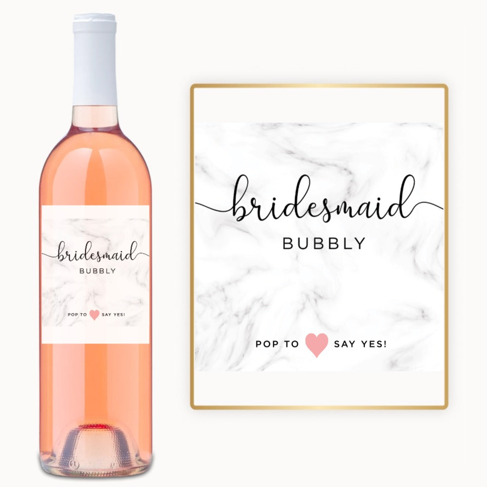 Bridesmaid Bubbly – Custom Label Wine