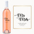 Custom engraved wine bottle with Mr & Mrs Camila & Lucas Johnson 09.19.24 in elegant black script.