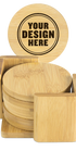 Custom Engraved Bamboo Coaster Set by personalwine comes in a holder, with one coaster featuring your custom design.