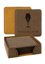 Custom Engraved Coaster (Set of 6 with Holder)
