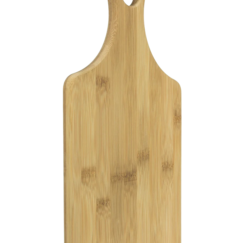 Personalwine Custom Engraved Bamboo Serving Board with handle, shown on a plain white background.