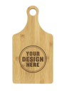 Personalwine Custom Engraved Serving Board w/Handle - Bamboo with YOUR DESIGN HERE in a center circle.