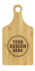 Personalwine Custom Engraved Serving Board w/Handle - Bamboo with YOUR DESIGN HERE in a center circle.