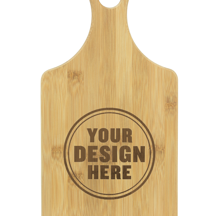 Custom Engraved Serving Board w/Handle - Bamboo