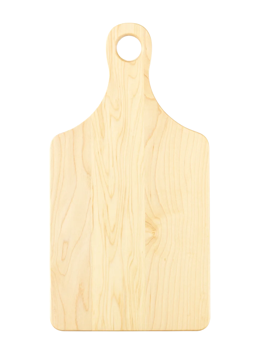 Personalwine Custom Engraved Serving Board w/Handle - Maple, shown from above on a white background.
