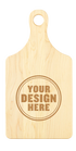 Personalwine Custom Engraved Serving Board w/Handle - Maple, personalized with your design in a circle on light wood.