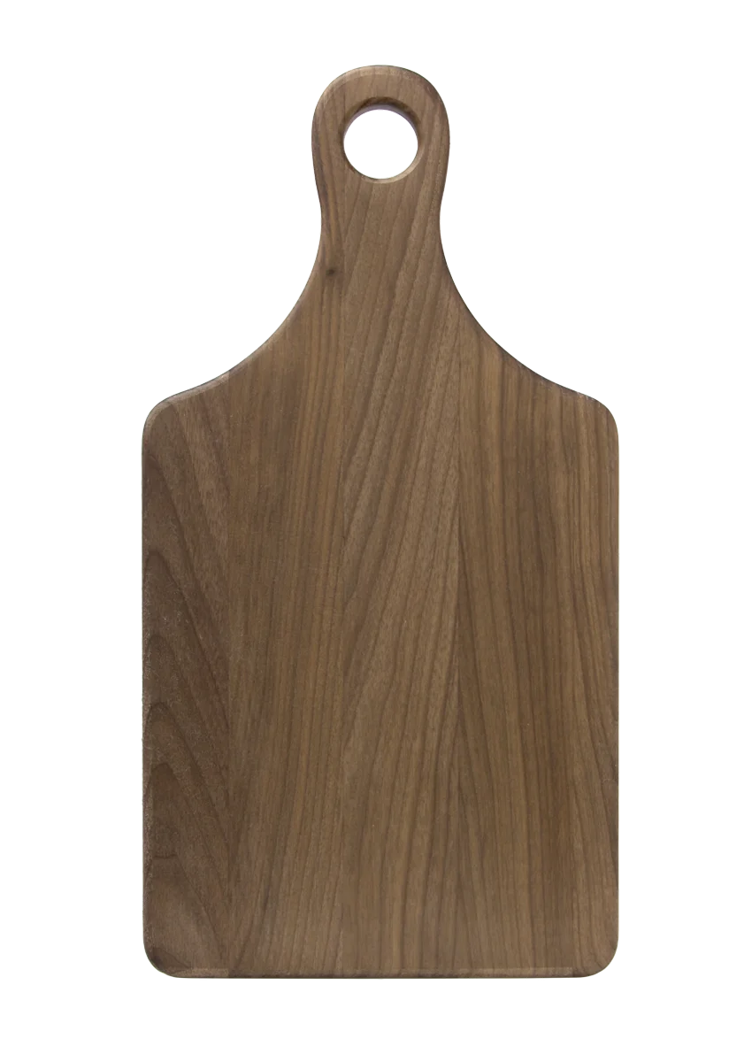 Personalwine Custom Engraved Walnut Serving Board with handle, ideal for serving, shown on a white background.