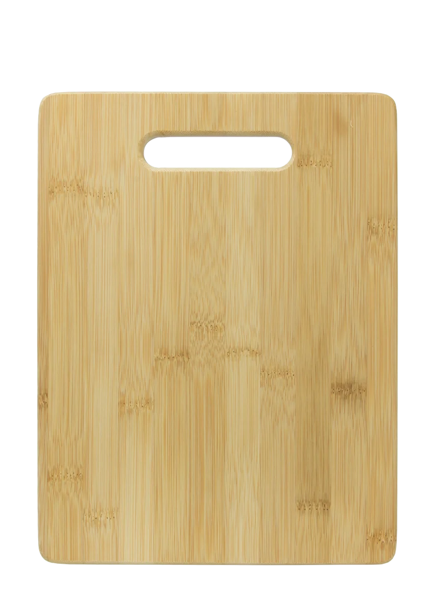 Personalwine Custom Engraved Serving Board - Bamboo, rectangular with handle slot, shown on a white background.