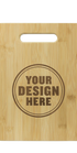 Personalwine Custom Engraved Serving Board - Bamboo with handle and “YOUR DESIGN HERE” engraved in a circle at center.