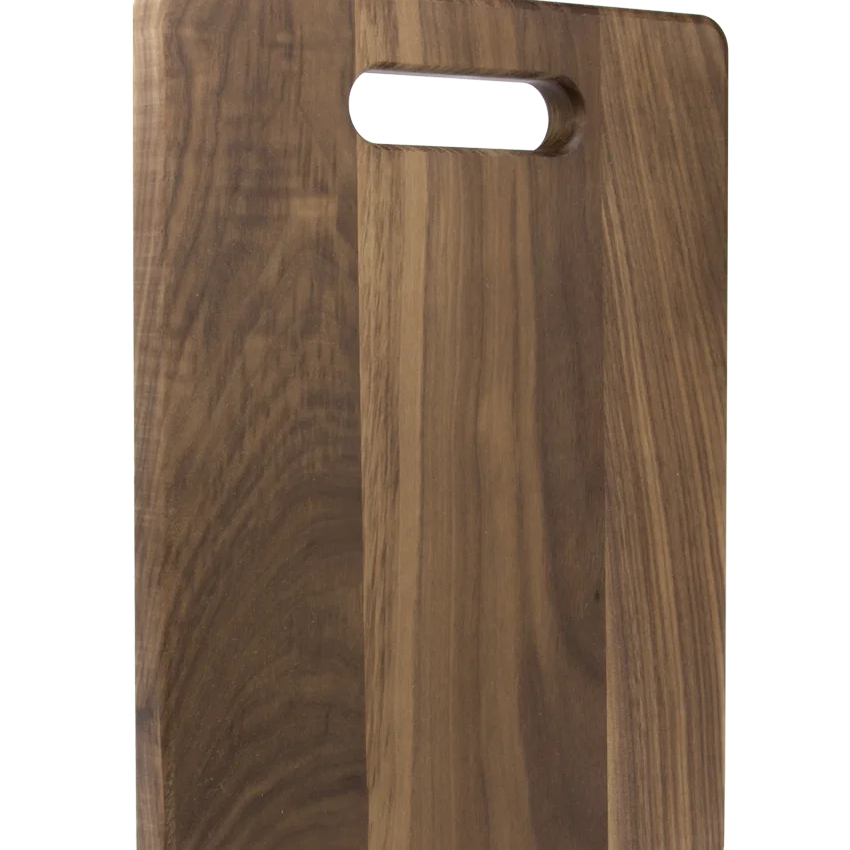 Personalwine Custom Engraved Serving Board - Walnut, rectangular with handle slot and unique wood grain patterns.
