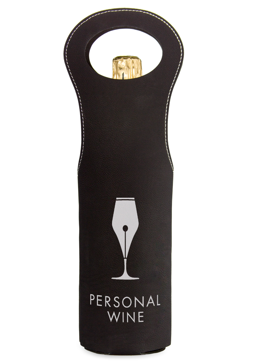 Custom Engraved Leatherette Wine Bag
