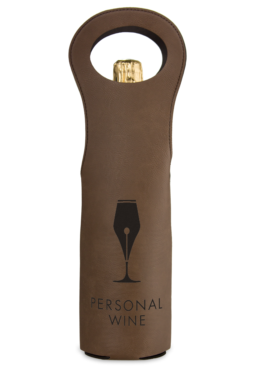 Custom Engraved Leatherette Wine Bag