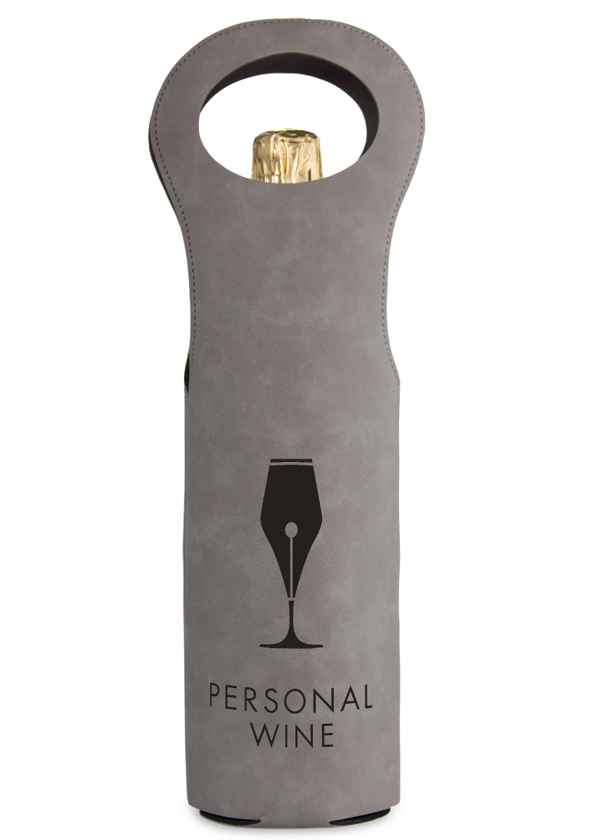Custom Engraved Leatherette Wine Bag