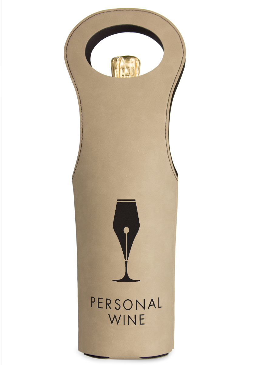 Custom Engraved Leatherette Wine Bag