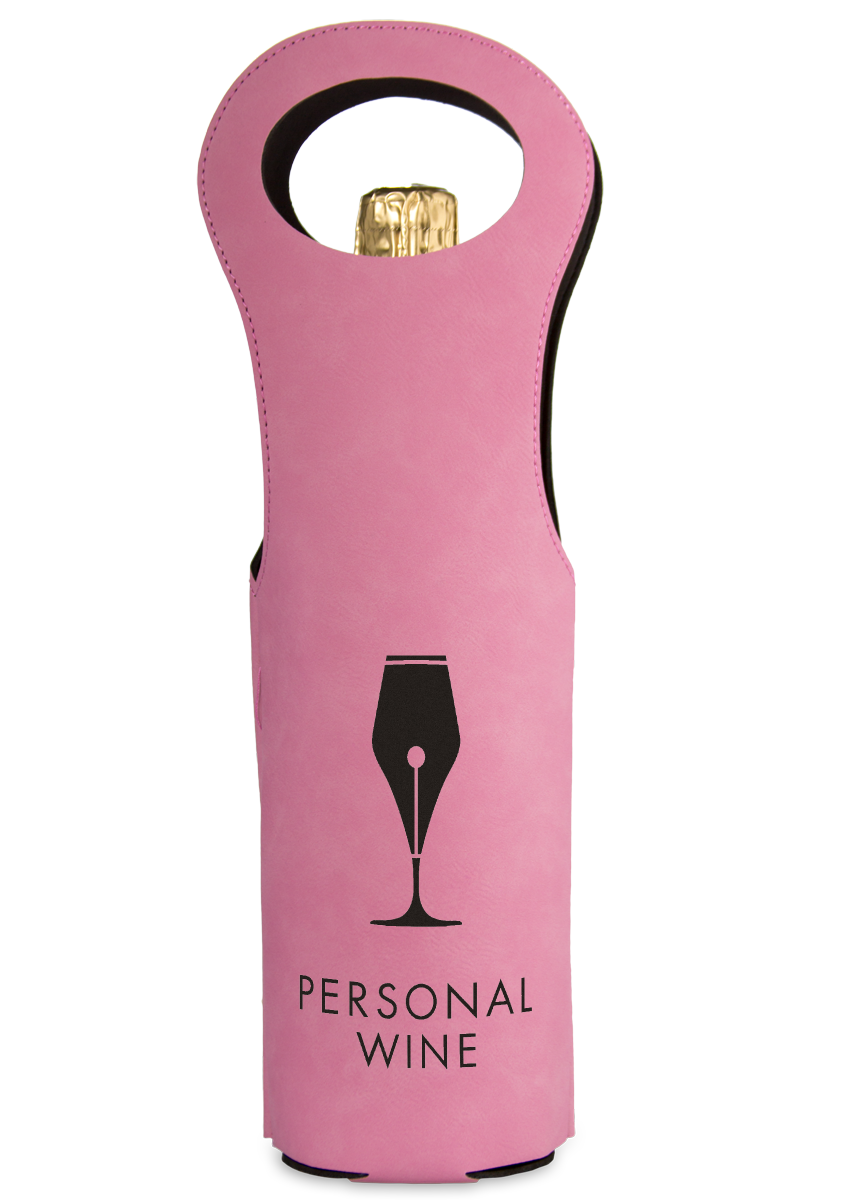 Custom Engraved Leatherette Wine Bag