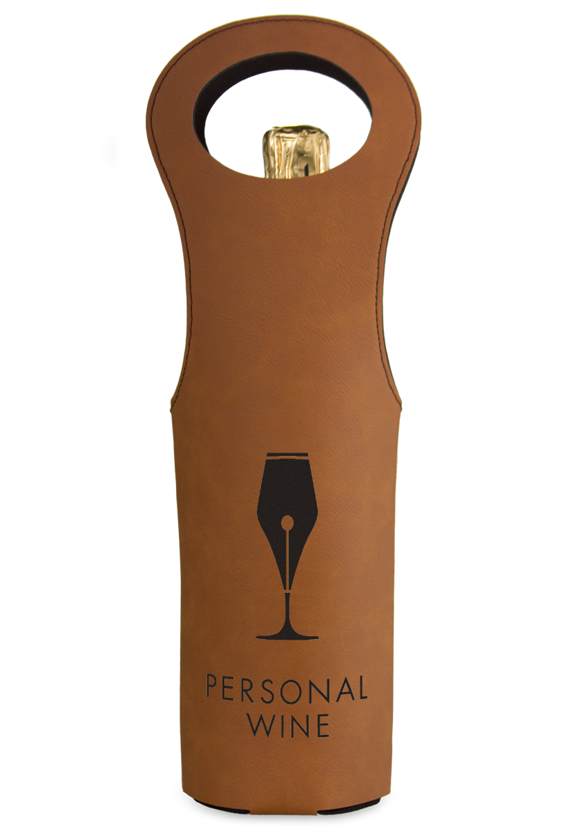 Custom Engraved Leatherette Wine Bag