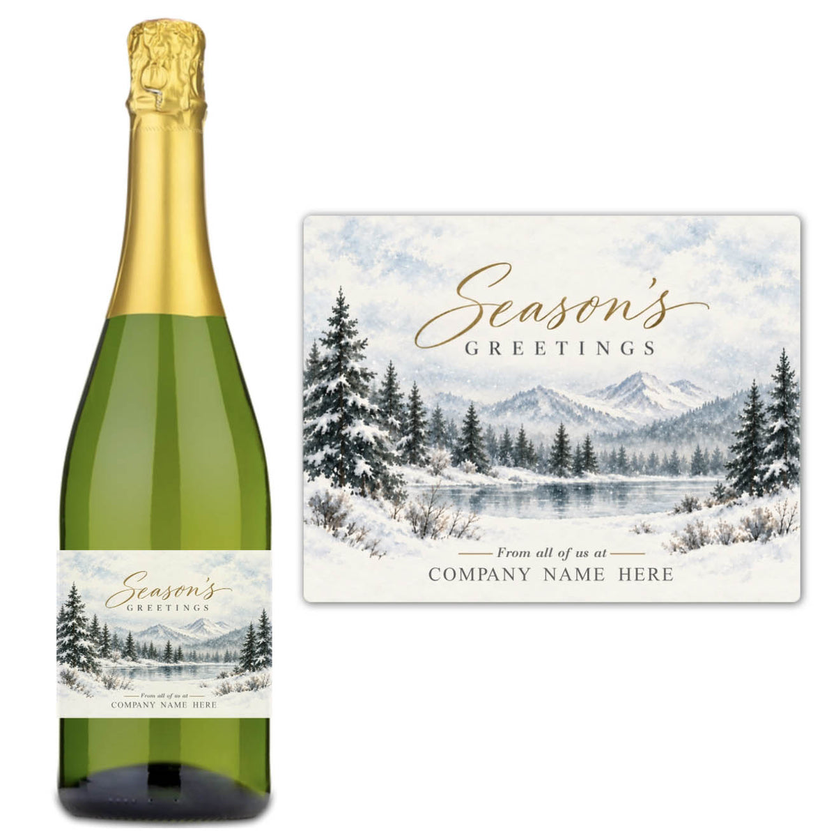 Winter Lake Season's Greetings - Custom Label Wine