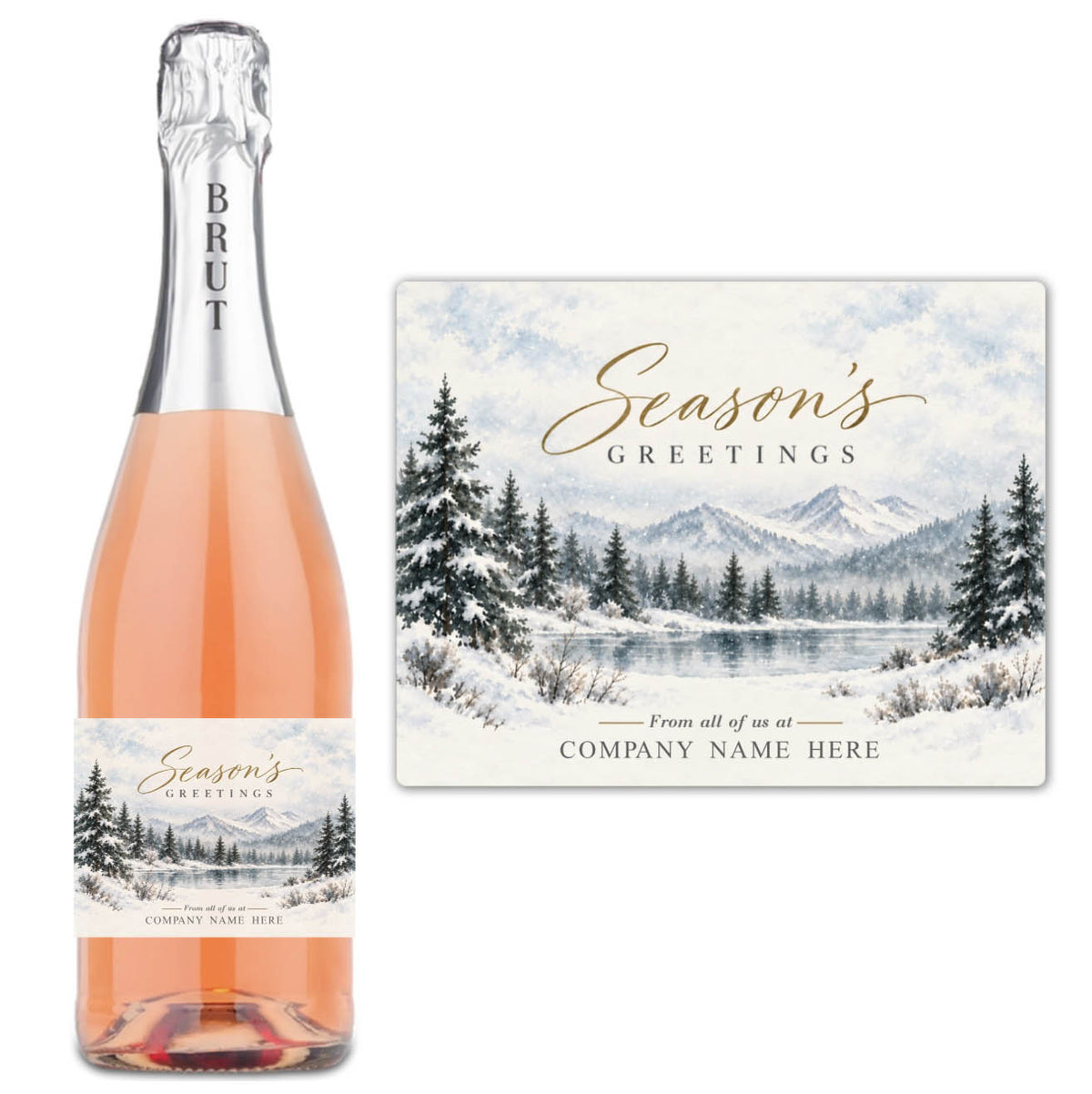 Winter Lake Season's Greetings - Custom Label Wine