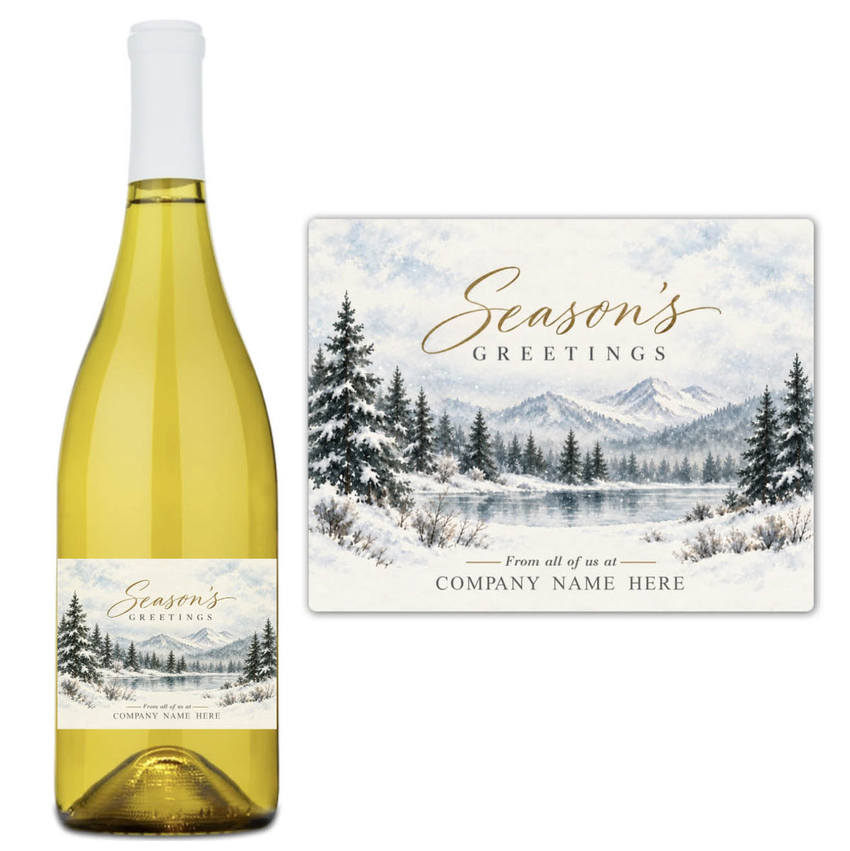 Winter Lake Season's Greetings - Custom Label Wine