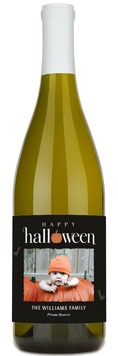 Happy Halloween Photo Label - Personalized Halloween Wine