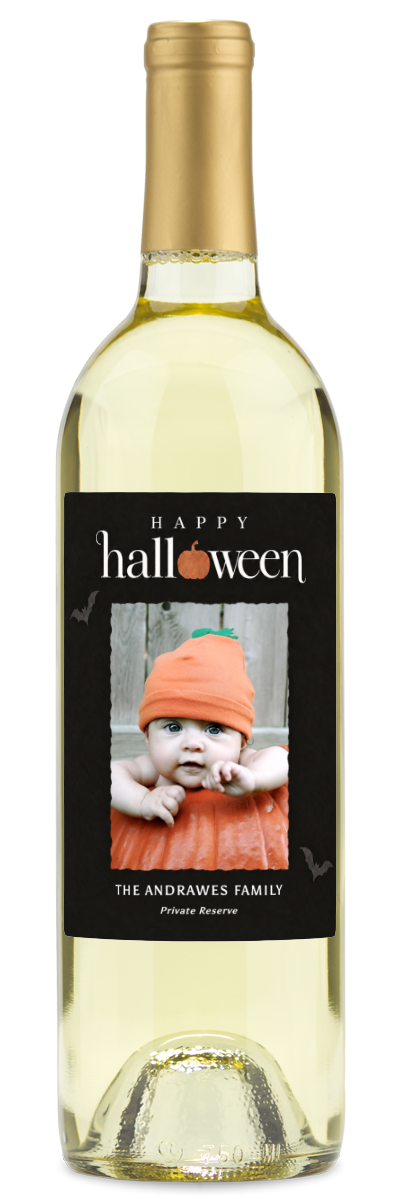 Happy Halloween Photo Label - Personalized Halloween Wine