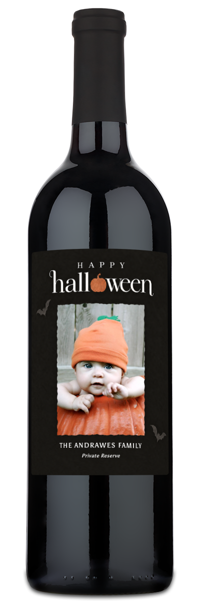 Happy Halloween Photo Label - Personalized Halloween Wine