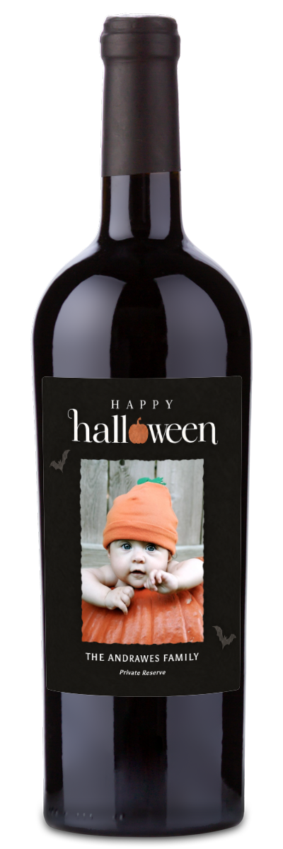 Happy Halloween Photo Label - Personalized Halloween Wine