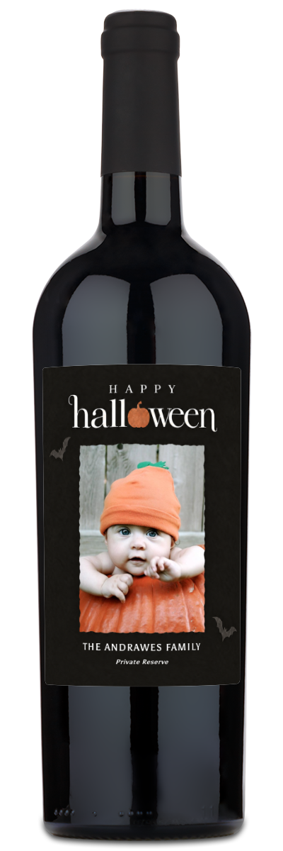 Happy Halloween Photo Label - Personalized Halloween Wine