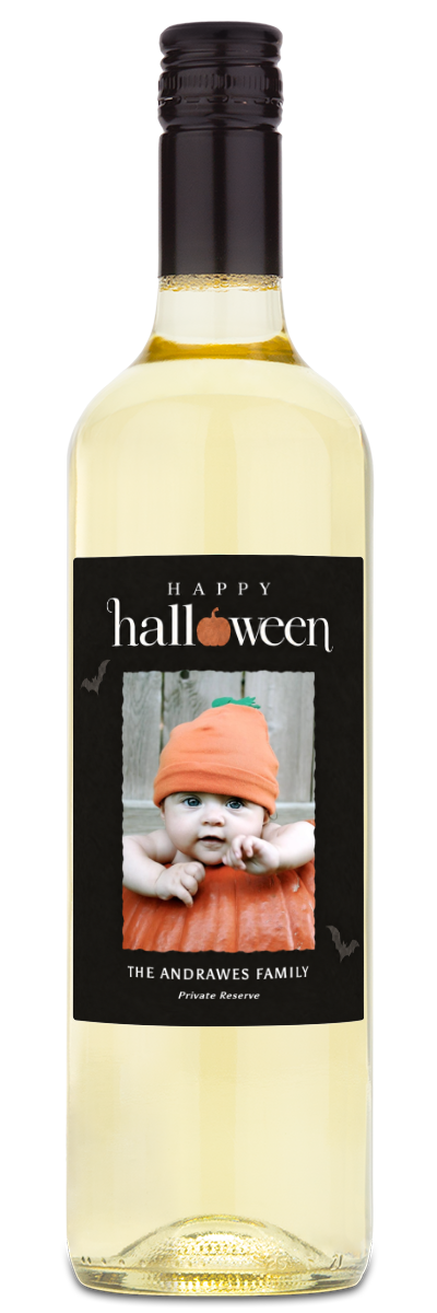 Happy Halloween Photo Label - Personalized Halloween Wine