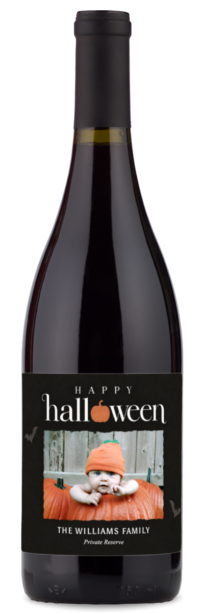 Happy Halloween Photo Label - Personalized Halloween Wine