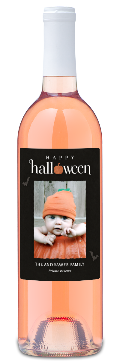 Happy Halloween Photo Label - Personalized Halloween Wine