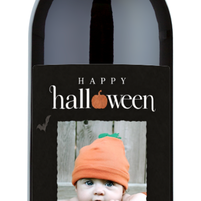 Happy Halloween Photo Label - Personalized Halloween Wine
