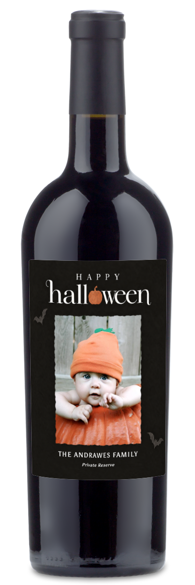 Happy Halloween Photo Label - Personalized Halloween Wine