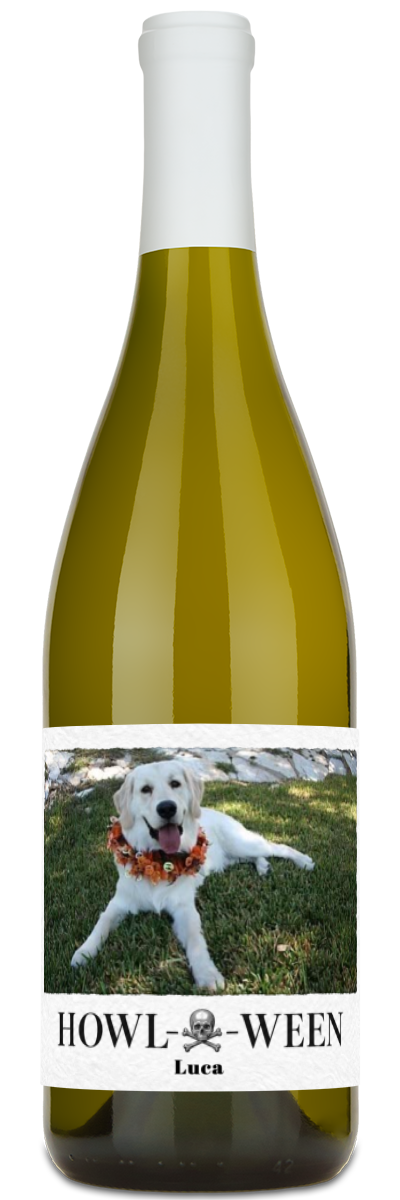 Howl-o-ween Pet Photo Label - Personalized Halloween Wine