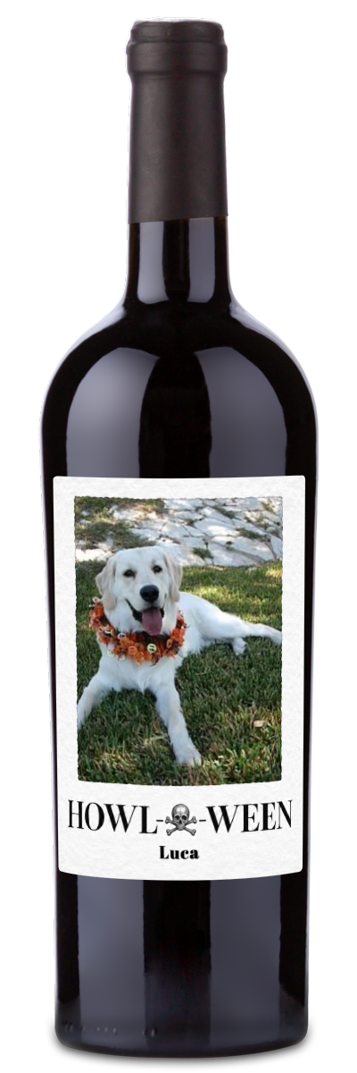 Howl-o-ween Pet Photo Label - Personalized Halloween Wine