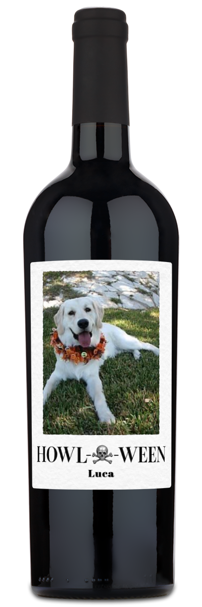 Howl-o-ween Pet Photo Label - Personalized Halloween Wine