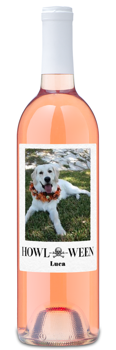 Howl-o-ween Pet Photo Label - Personalized Halloween Wine