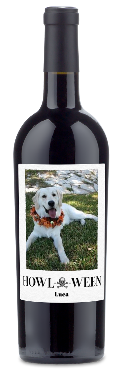Howl-o-ween Pet Photo Label - Personalized Halloween Wine