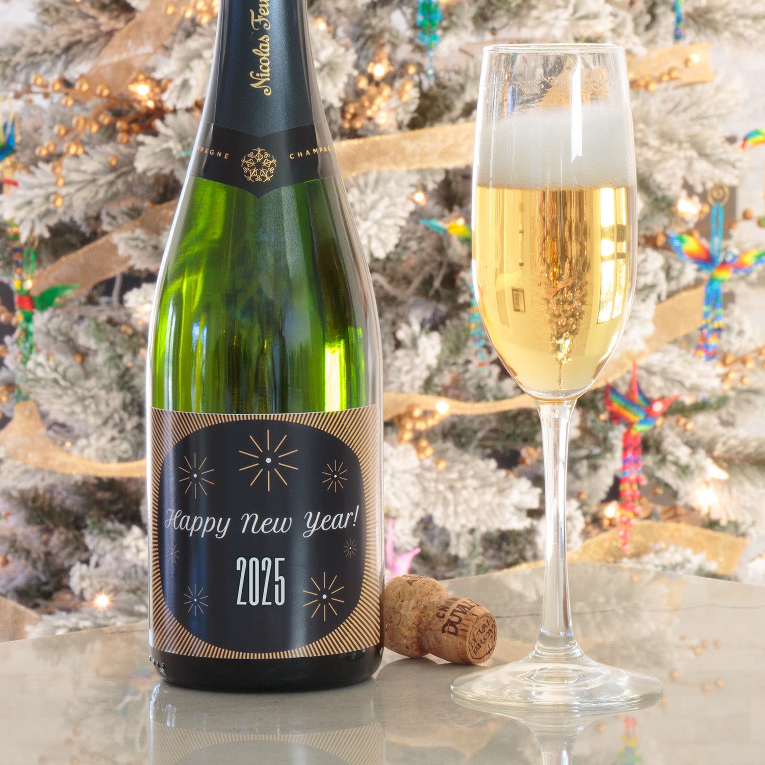 New Year Gold Radiant - Personalized Wine