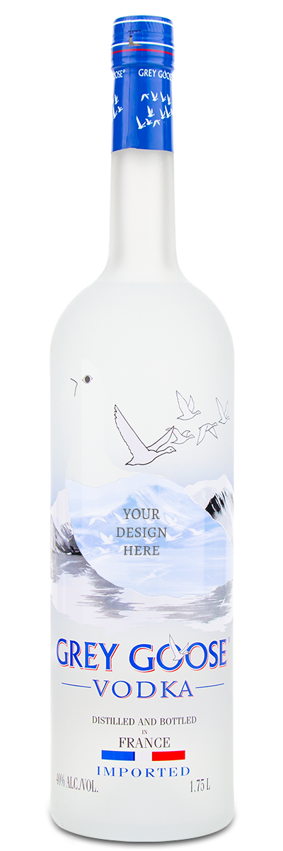 GreyGoose Grey Goose Vodka is perfect for a custom engraved liquor gift.