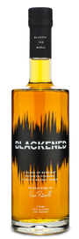 Bottle of Blackened whiskey with it's original distillery front label on a white background.