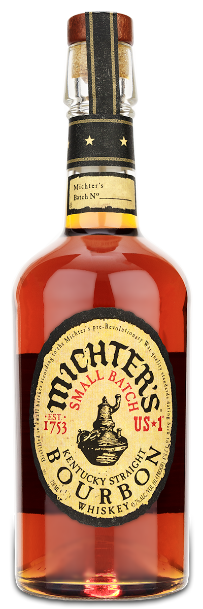 Michters US1 Small Batch Kentucky Straight Bourbon bottle with a tan and black label.