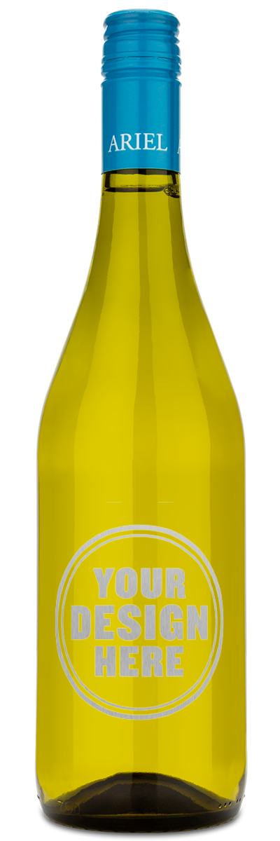 Ariel Non-Alcoholic Chardonnay with Silver Engraving Design that says "Your Design Here."