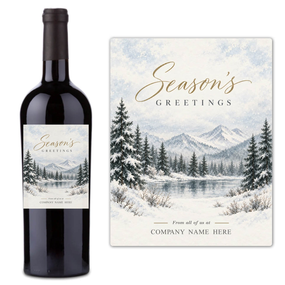 Winter Lake Season's Greetings - Custom Label Wine