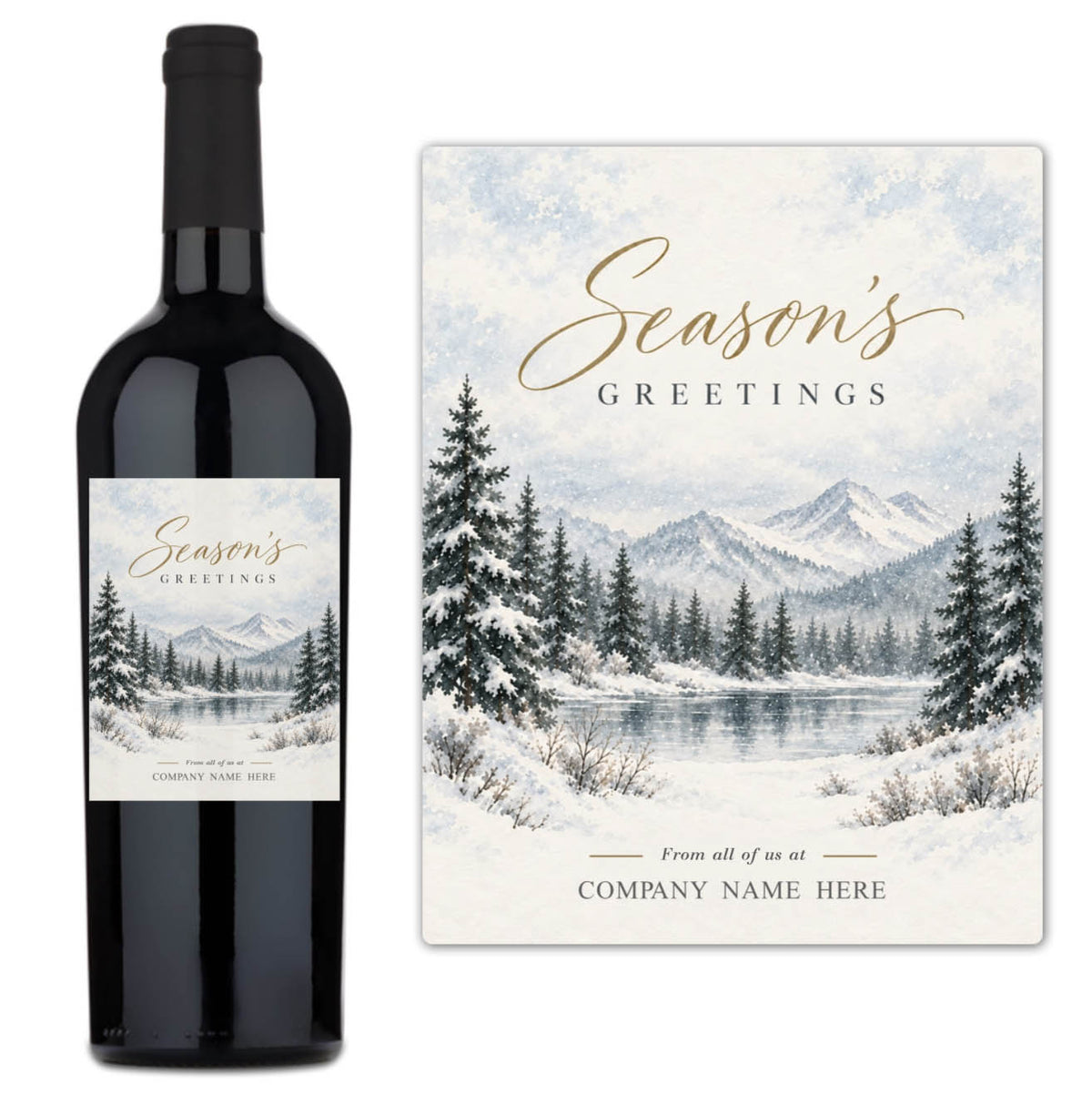Winter Lake Season's Greetings - Custom Label Wine