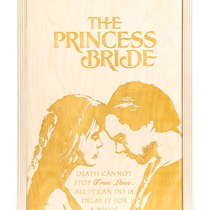Personalwine True Love Wine Gift Set - Princess Bride 2020 Edition: plaque with touching foreheads & love quote.