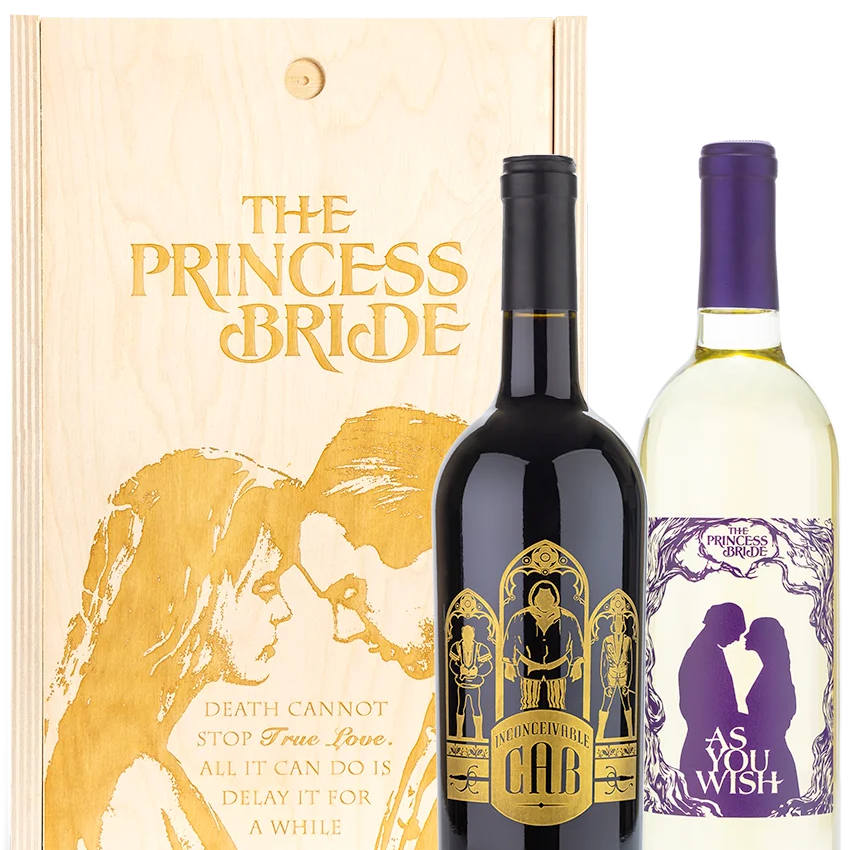 True Love Wine Gift Set by personalwine: Princess Bride 2020 Cabernet Sauvignon in a box with a romantic gold quote.