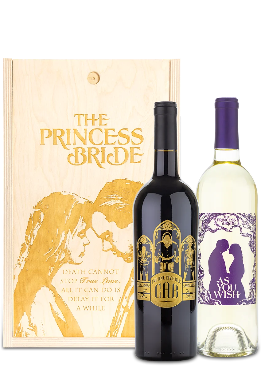 True Love Wine Gift Set by personalwine: Princess Bride 2020 Cabernet Sauvignon in a box with a romantic gold quote.