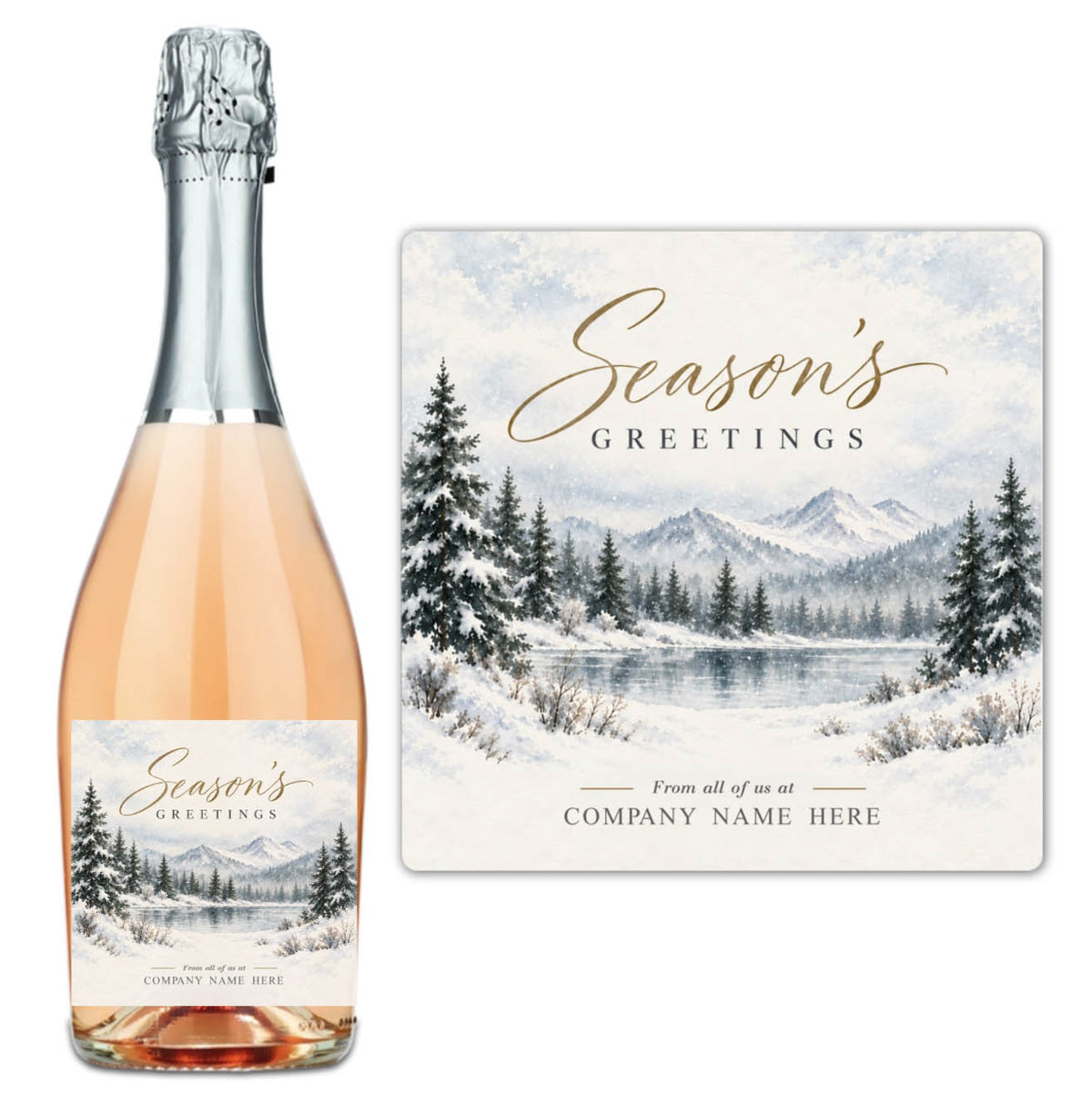 Winter Lake Season's Greetings - Custom Label Wine